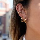 Flora Gold Earrings Set of Three in 18k gold plated stainless steel