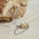 Oriana Gold Chain Hoop Earrings, view 5