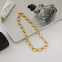 Imogen Chunky Gold Chain Necklace, view 5