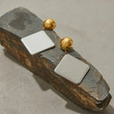 Jolene Two-Tone Statement Drop Earrings, view 5