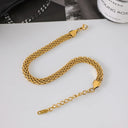 Nola Gold Mesh Anklet, view 5