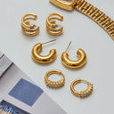 Verity Gold Earrings Set of Three, view 4