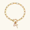 Ottoline Gold Paperclip Birthstone Bracelet, view 14