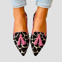 Susie pointed toe tassel loafers in animal print, view 4