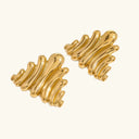 Velia Gold Ripple Earrings in 18k gold plated stainless steel
