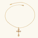 Nessa Gold Cross Necklace in 18k gold plated stainless steel