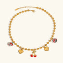 Saffi Gold Cherry Necklace in 18k gold plated stainless steel
