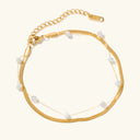 Linnea Gold Pearl Anklet in 18k gold plated stainless steel