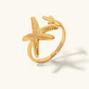 Marlo Gold Starfish Ring in 18k gold plated stainless steel