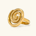 Elara Gold Spiral Ring in 18k gold plated stainless steel