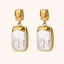 Priya Gold Pearl Earrings in 18k gold plated stainless steel
