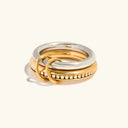 Genevra Two-Tone Stacking Rings in gold and silver tone stainless steel