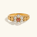 Lavinia Gold Pearl Ring in 18k gold plated stainless steel