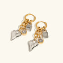 Honor Heart and Lock Earrings in 18k gold plated stainless steel