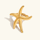 Noor Gold Starfish Ring in 18k gold plated stainless steel