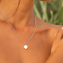 Belinda Mother of Pearl Quatrefoil Pendant Necklace, view 8