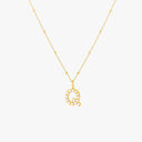 Mina Mother of Pearl Initial Necklace, view 26