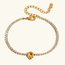 Bubble Letter Gold Tennis Bracelet, view 20
