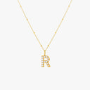 Mina Mother of Pearl Initial Necklace, view 27