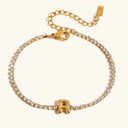 Bubble Letter Gold Tennis Bracelet, view 21