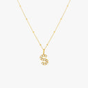 Mina Mother of Pearl Initial Necklace, view 28