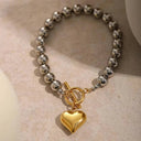 Odalie Two-Tone Heart Bracelet, view 5