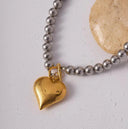 Odalie Two-Tone Heart Necklace, view 4