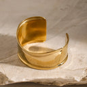 Delfina Smooth Gold Cuff Bangle, view 5
