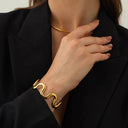 Ione Twisted Gold Bangle, view 2