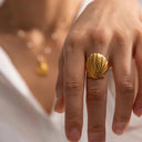 Jovie Gold Seashell Ring, view 7