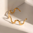 Ione Twisted Gold Bangle, view 4