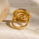 Elara Gold Spiral Ring, view 4