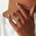 Lottie Two-Tone Gold Stacked Ring, view 2