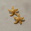 Vada Gold Starfish Earrings, view 6