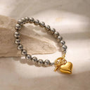 Odalie Two-Tone Heart Bracelet, view 4