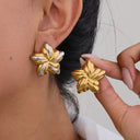 Teagan Gold Star Earrings, view 5