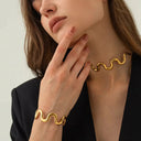 Ione Twisted Gold Bangle, view 7