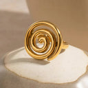 Elara Gold Spiral Ring, view 5