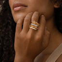 Matilda Two-Tone Gold Stacked Ring, view 7