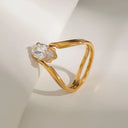 Mira Gold Marquise Ring, view 7