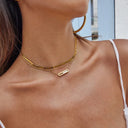 Nerys Sculpted Gold Pendant Necklace, view 8