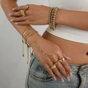 Clementine Gold Hand Chain Bracelet, view 6