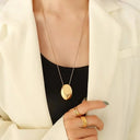 Saffron Gold Dome Necklace, view 2