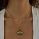 Amelie Gold Seashell Necklace, view 6