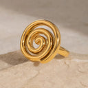 Elara Gold Spiral Ring, view 3