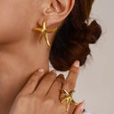 Noor Gold Starfish Ring, view 3
