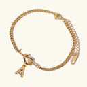 Arabella Gold Initial Bracelet in 18k gold plated stainless steel