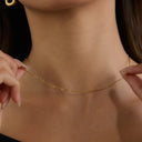Marisol Linked Gold Chain Necklace, view 3
