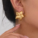 Teagan Gold Star Earrings, view 2