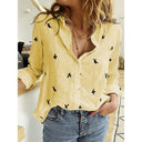 Darla linen blouse with half sleeves and button placket, view 4
